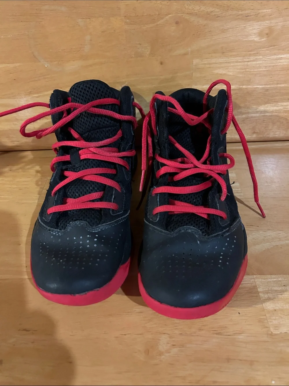 Under Armour Kids Black and Red Athletic Sneakers